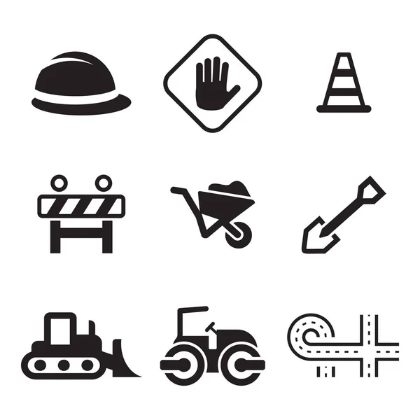 Road Construction Icons — Stock Vector