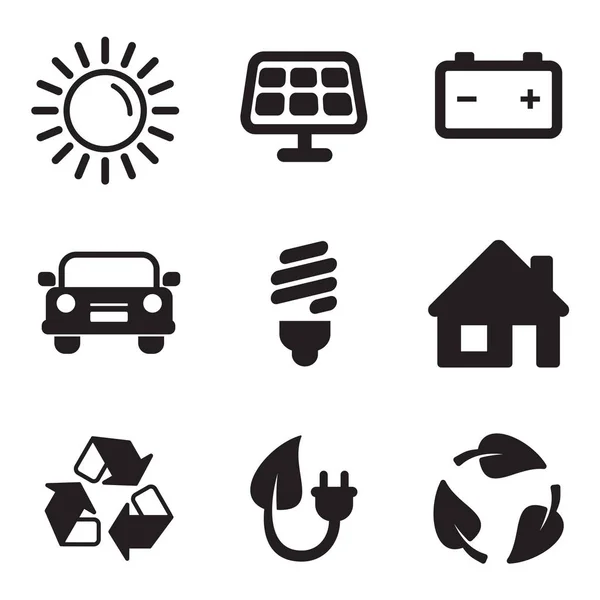 Solar Energy Icons — Stock Vector