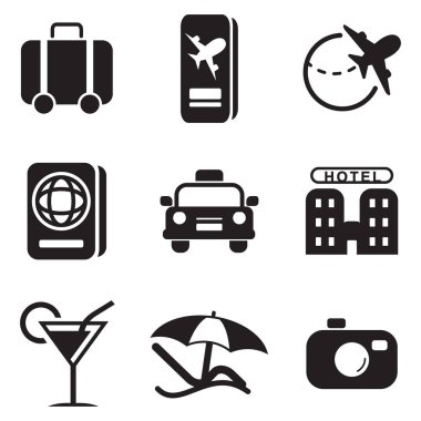 Simgeler seyahat. Siyah ve beyaz