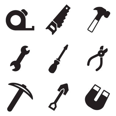 Tools Icons Black & White clipart