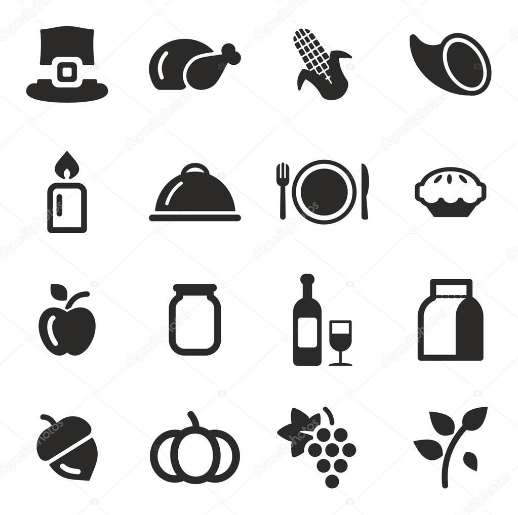 Thanksgiving Icons Black & White