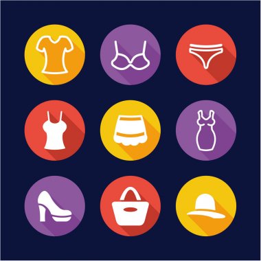 Bayan Clothnig simgeleri tasarım daire daire