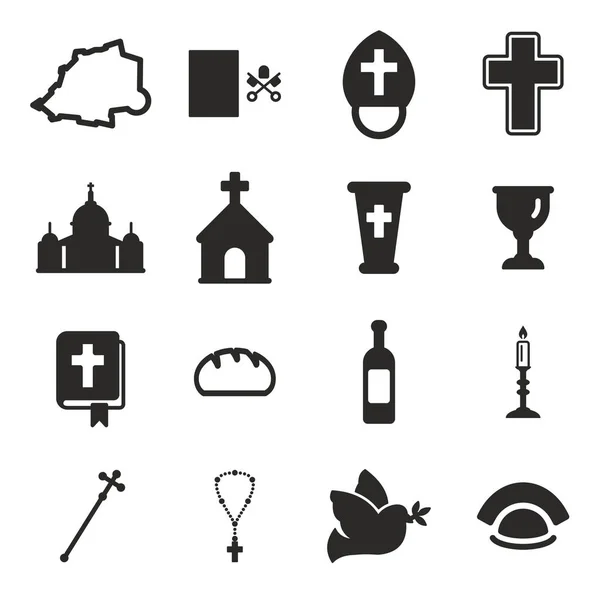 Iconos Vaticanos Blanco y Negro — Vector de stock
