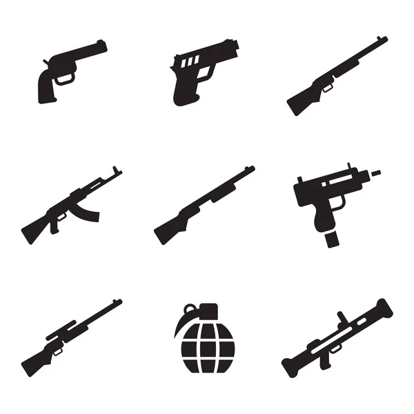 Зброя іконки чорний & білий — стоковий вектор