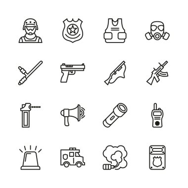 Vurucu Takım Simgeleri İnce Çizgi Ayarlandı