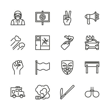 Gösterme veya Protesto Simgeleri İnce Satır Ayarları