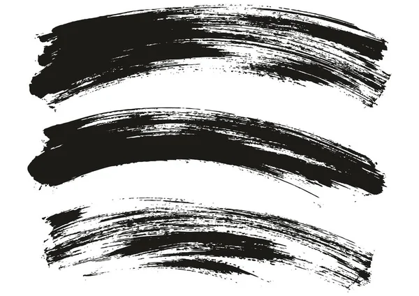 フラットペイントブラシ薄い湾曲した背景高詳細抽象ベクトル背景セット — ストックベクタ