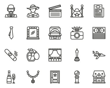 Hollywood Simgeleri İnce Çizgi Büyük Ayarlandı