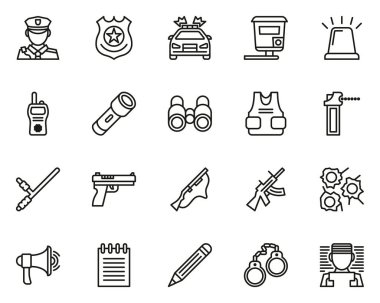 Polis Otoyol Devriyesi Simgeleri İnce Hat Büyük Ayarlandı