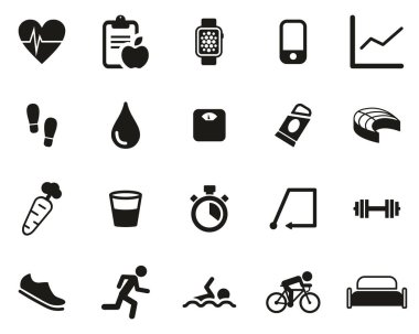 Etkinlik İzleyici Simgeleri Siyah & Beyaz Büyük Ayarlar