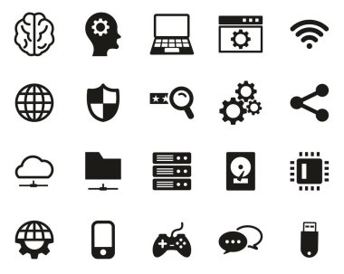 Yapay Zeka Simgeleri Siyah & Beyaz Büyük Ayarlar