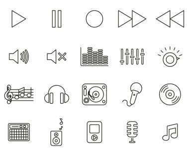 Ses veya Ses Simgeleri İnce Satır Büyük Ayarla