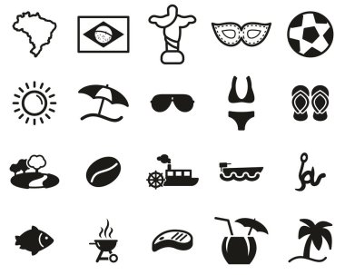 Brezilya Ülke ve Kültür Simgeleri Siyah & Beyaz Büyük Ayarlar