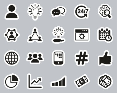 Danışmanlık Simgeleri Siyah & Beyaz Etiketi Büyük Ayarla