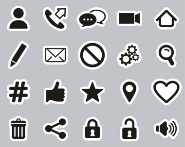 Kişi Menüsü Simgeleri Siyah & Beyaz Etiketi Büyük Ayarla