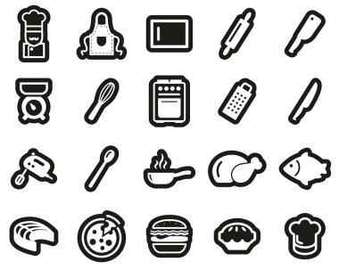 Aşçılık ya da Şef Beyaz Siyah Çıkartma Büyük Ayarlı