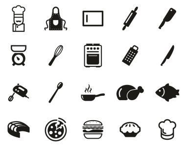 Pişirme veya Aşçı Siyah & Beyaz Set Büyük