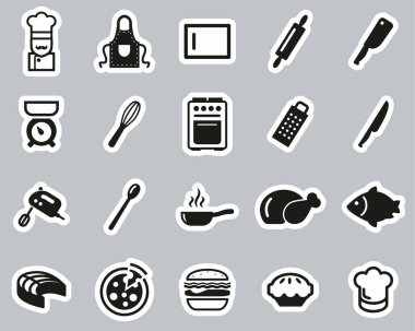 Pişirme veya Aşçı Siyah & Beyaz Etiketi Büyük Ayarla