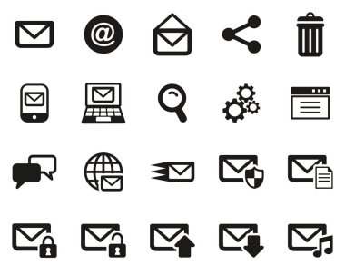E- posta Simgeleri Siyah & Beyaz Büyük Ayarla