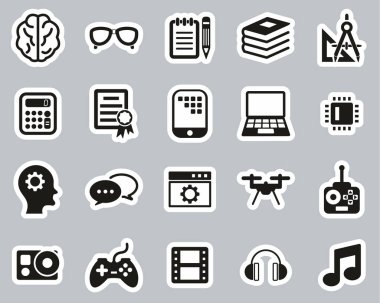 İnek Kültürü Simgeleri Siyah & Beyaz Etiketi Büyük Ayarla