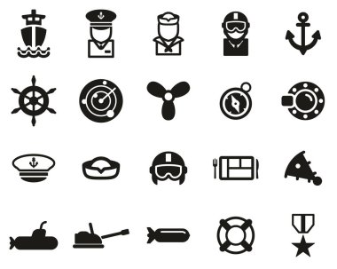 Donanma Simgeleri Siyah & Beyaz Büyük Ayarlar