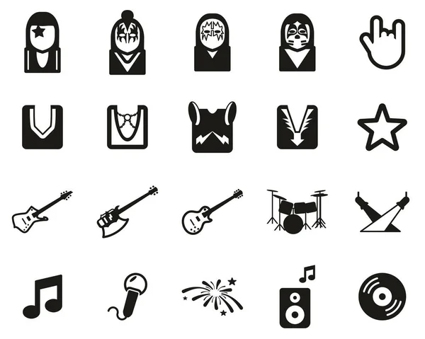 Kiss Band Icons Black & White Set Big — стоковый вектор