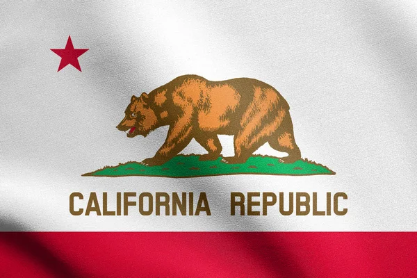 Bandeira da Califórnia acenando com textura de tecido — Fotografia de Stock