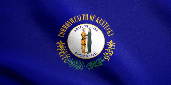 A Kentucky integetett zászlaja szövet textúrával — Stock Fotó