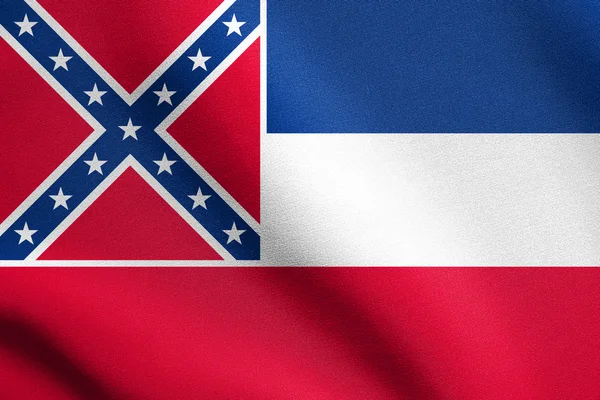 Mississippi zászlaja szövet textúrával — Stock Fotó