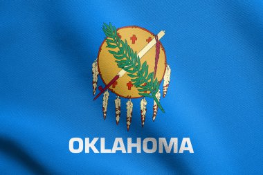 Kumaş dokusu ile sallayarak Oklahoma Bayrağı