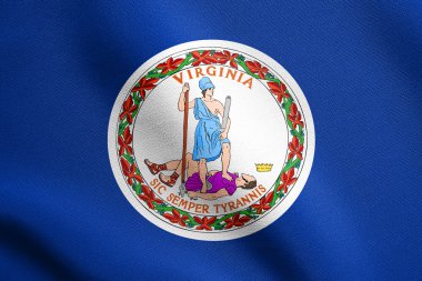 Kumaş dokusu ile sallanan Virginia Bayrağı