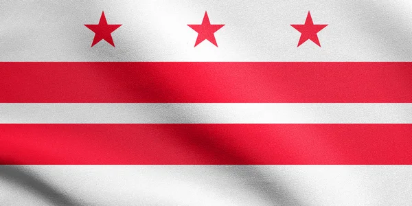 Washington, D.C. bayrağı sallayarak, kumaş doku — Stok fotoğraf