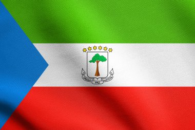 Ekvator Ginesi kumaş doku sallayarak, bayrağı