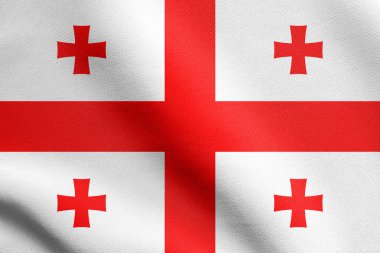 Kumaş dokusuyla sallanan Gürcistan bayrağı
