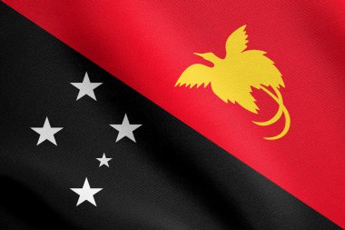 Papua Yeni Gine kumaş doku sallayarak, bayrağı