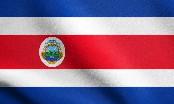 Drapeau du Costa Rica agitant avec la texture du tissu — Photo