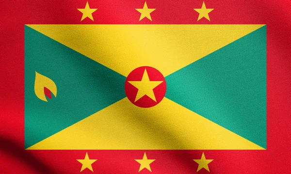 Прапор Гренада розмахуючи текстурою тканини — стокове фото