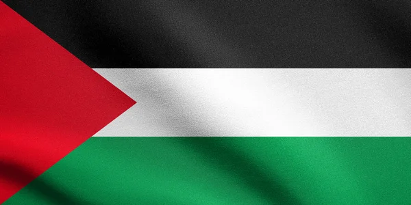 Flagge aus Palestin schwenkend mit Stoffstruktur — Stockfoto