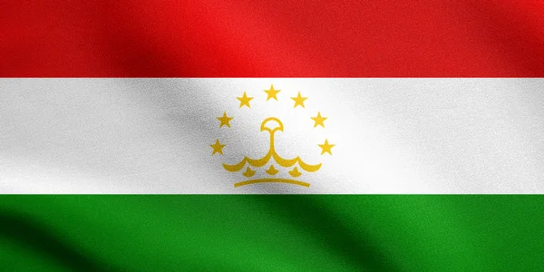 Vlag van Tadzjikistan zwaaiend met weefsel textuur — Stockfoto