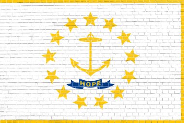 Rhode Island tuğla duvar doku arka plan Bayrağı
