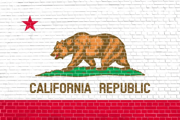 Bandeira da Califórnia, parede de tijolo textura fundo — Fotografia de Stock