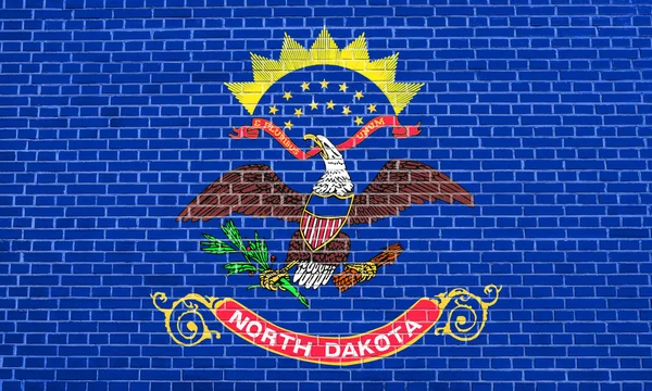 Σημαία της Βόρειας Ντακότα φόντο τοιχοποιιών υφή — Φωτογραφία Αρχείου