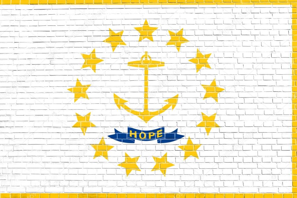 Flag of Rhode Island brick wall texture background