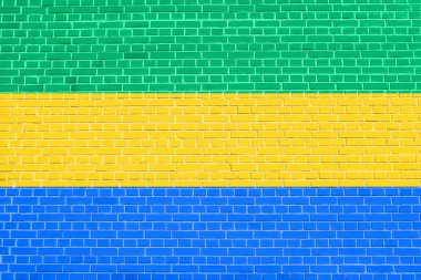 Tuğla duvar doku arka plan gabon bayrağı