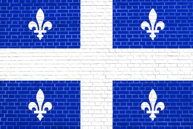 Tuğla duvar doku arka plan quebec bayrağı