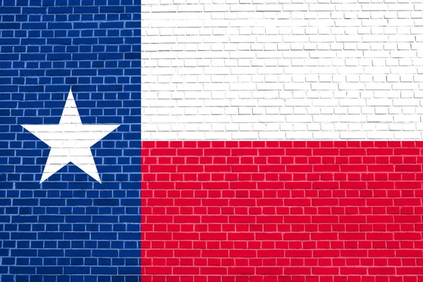 Flagge von Texas auf Backsteinwand Textur Hintergrund — Stockfoto