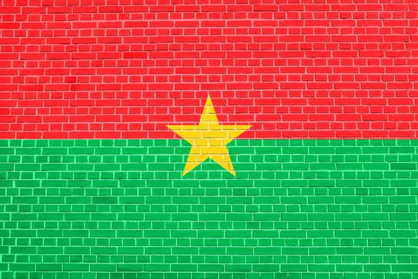Burkina Faso-téglafal mintázatének zászlaja — Stock Fotó