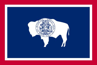 Wyoming bayrağı doğru boyutu ve renkleri, vektör