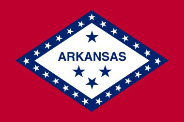 Arkansas bayrağı doğru boyutu ve rengi, vektör