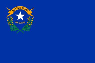 Nevada bayrağı doğru boyutu ve renkleri, vektör
